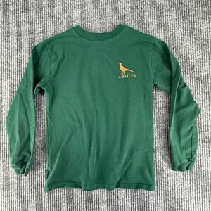 J.Bailey Long Sleeve Tee Kids Size 7 Green Excellent Pheasant Graphic Cotton
